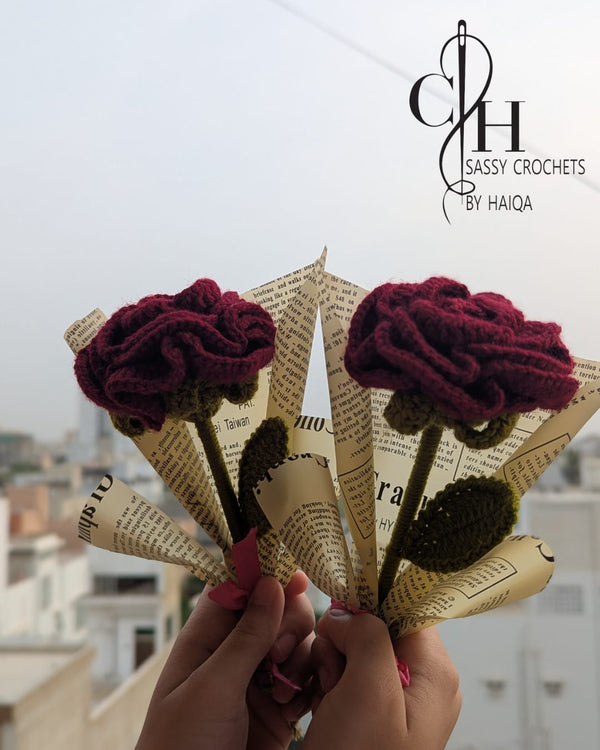 Handmade Crochet Rose Bouquet – Mini Duo